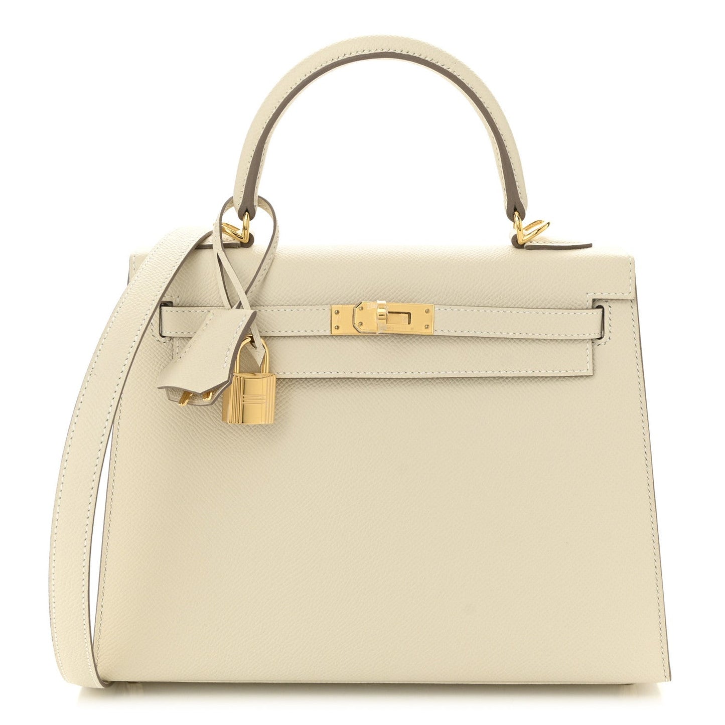 Hermes Epsom Kelly Sellier Craie Handbag Travel Bag