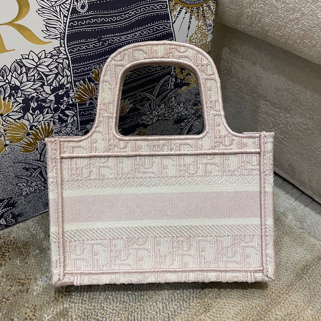 Book Rose Des Vents Oblique Pink Mini Book Tote Bag