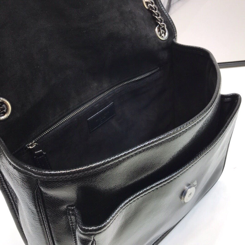YSL Saint Laurent Niki 11in 28cm Black Medium Chain Handbag