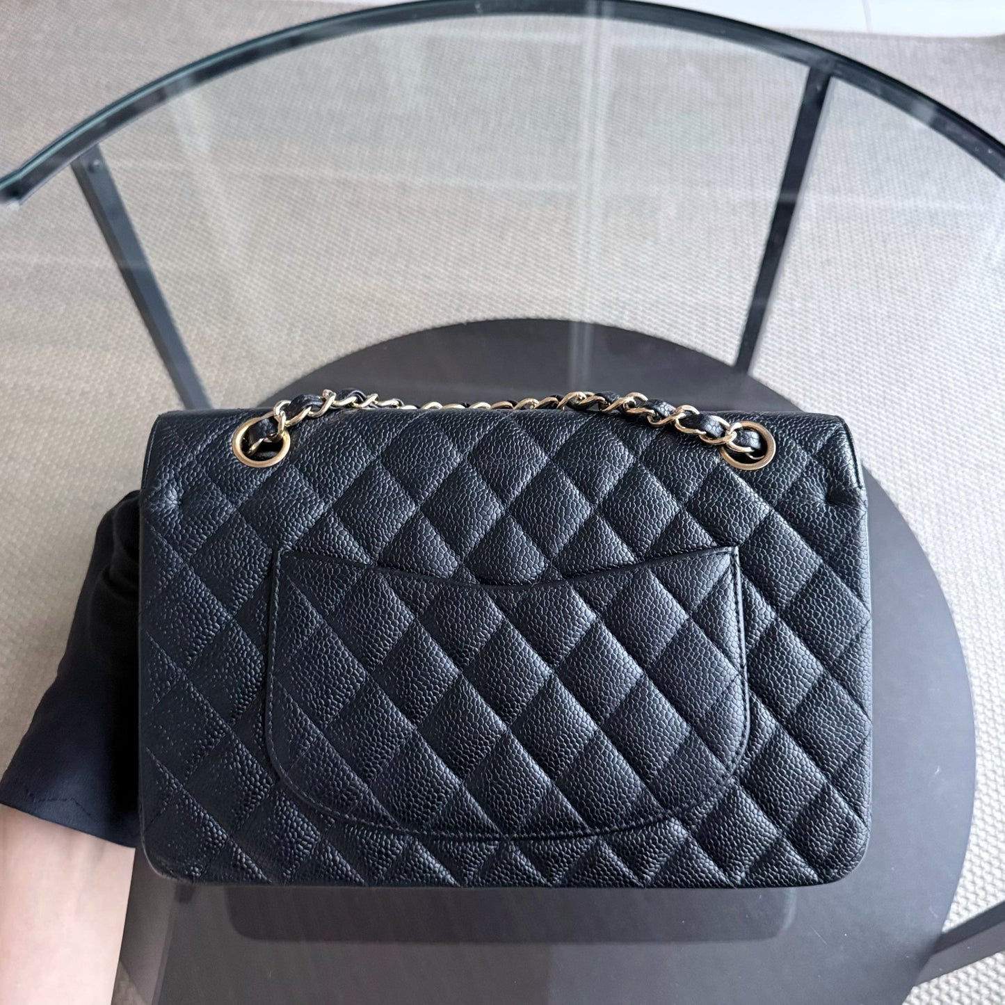 Chanel Classic Flap Medium - Caviar 25CM Quilted Black Gold Hardware Series 10