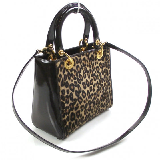 Dior Lady Pony Hair Handbag Travel Bag