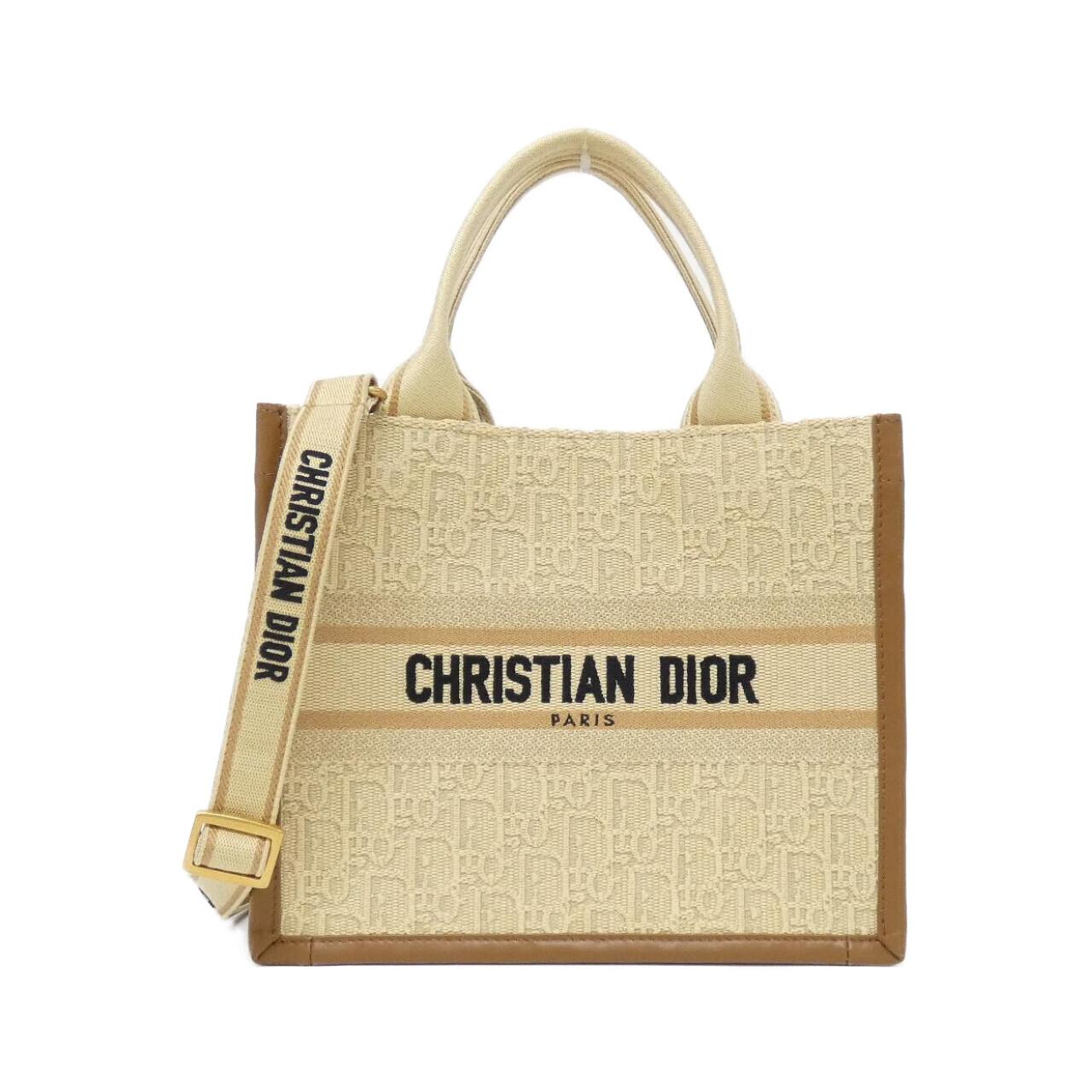 Dior Christian Book Tote Oblique Tote Bag Raffia