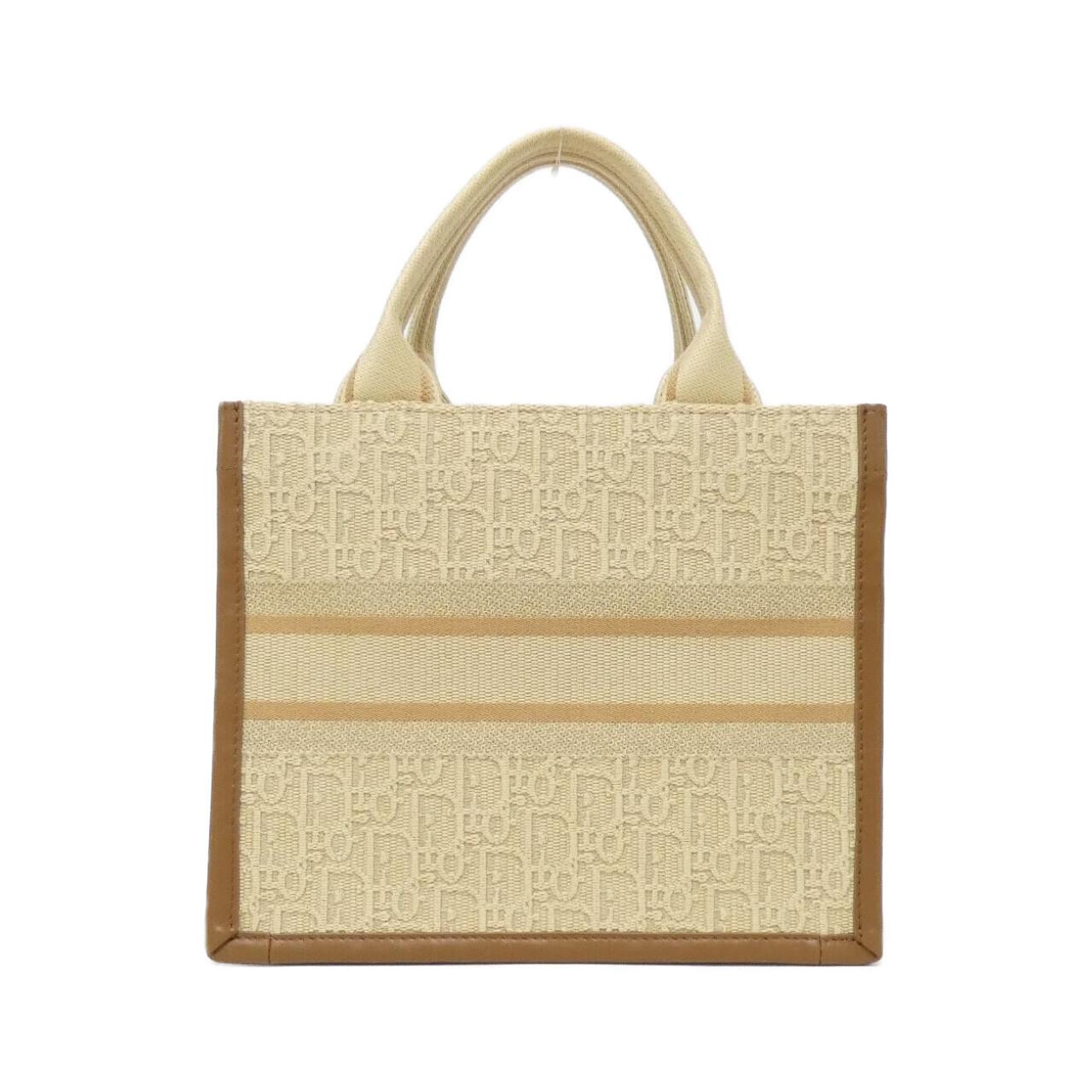 Dior Christian Book Tote Oblique Tote Bag Raffia