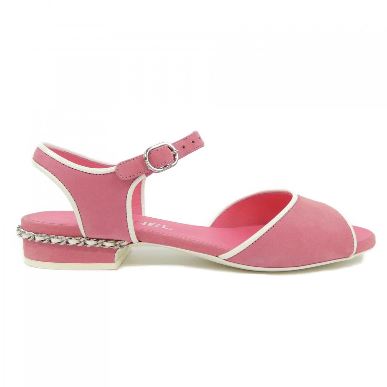 Chanel G37172X56075 Matt Velvet Calfskin Sandals