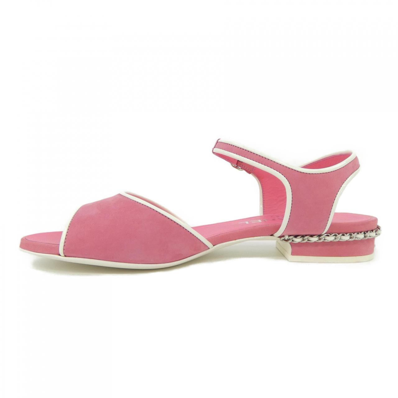 Chanel G37172X56075 Matt Velvet Calfskin Sandals for Women