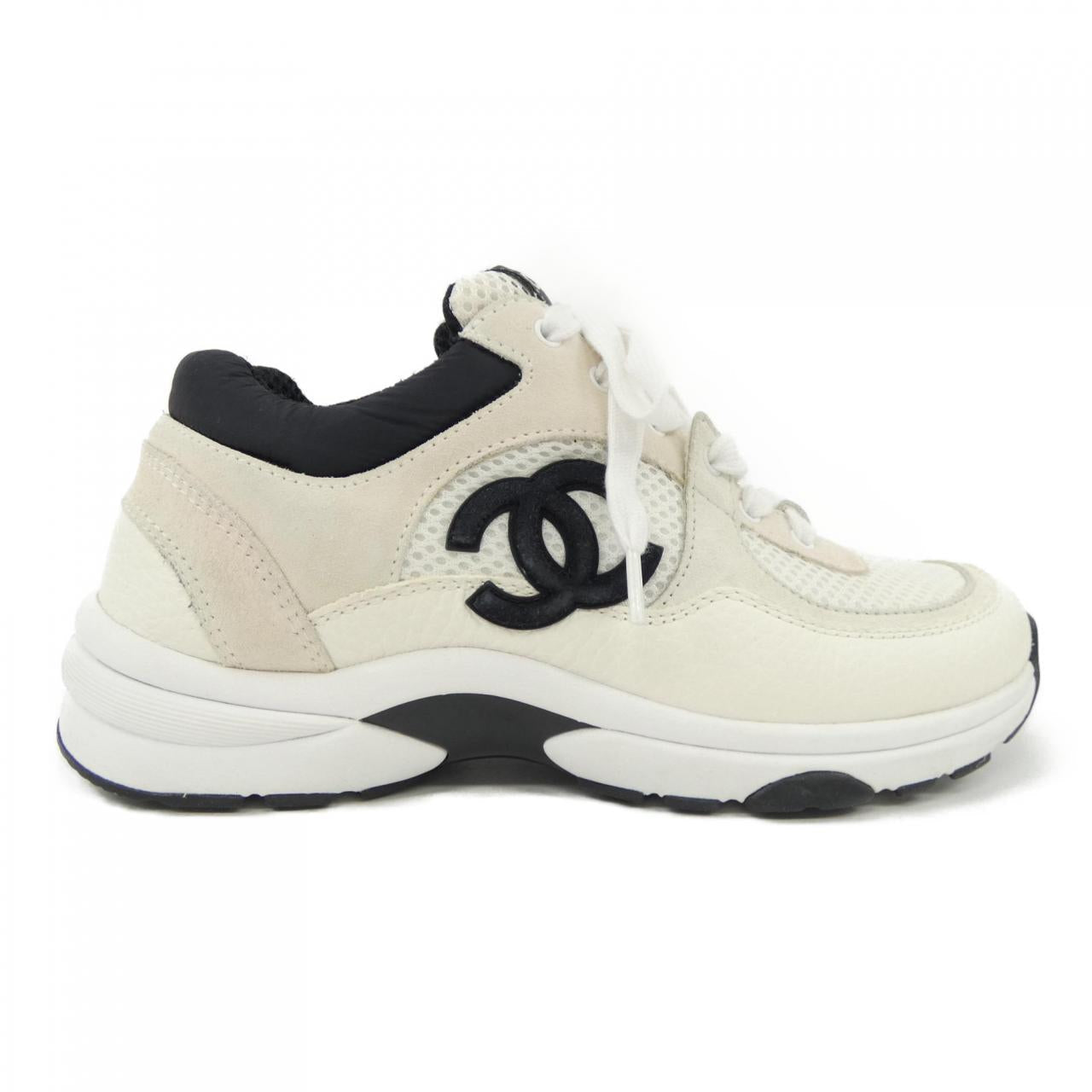 Chanel G38299Y55720 Mesh Suede Calfskin Sneakers for Women