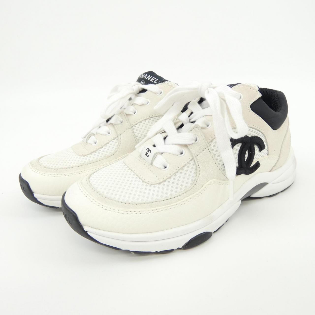 Chanel G38299Y55720 Mesh Suede Calfskin Sneakers for Women
