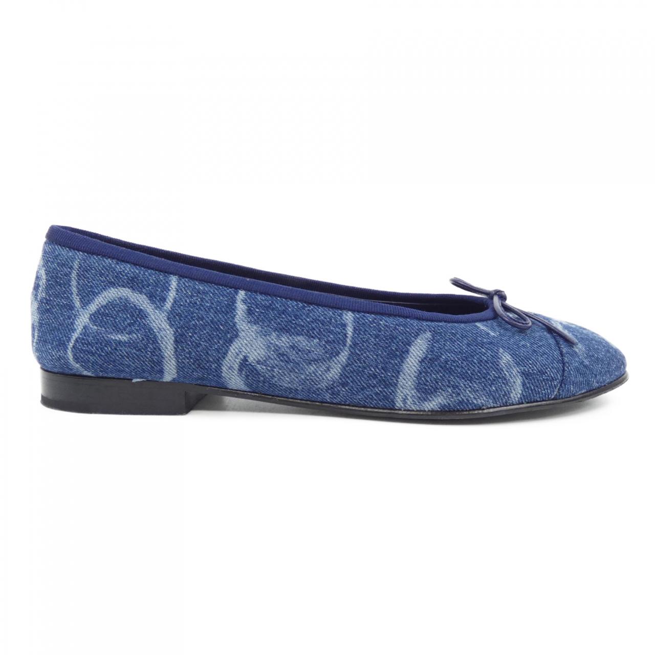 Chanel Ballerina Print Denim Flat Shoes for Women