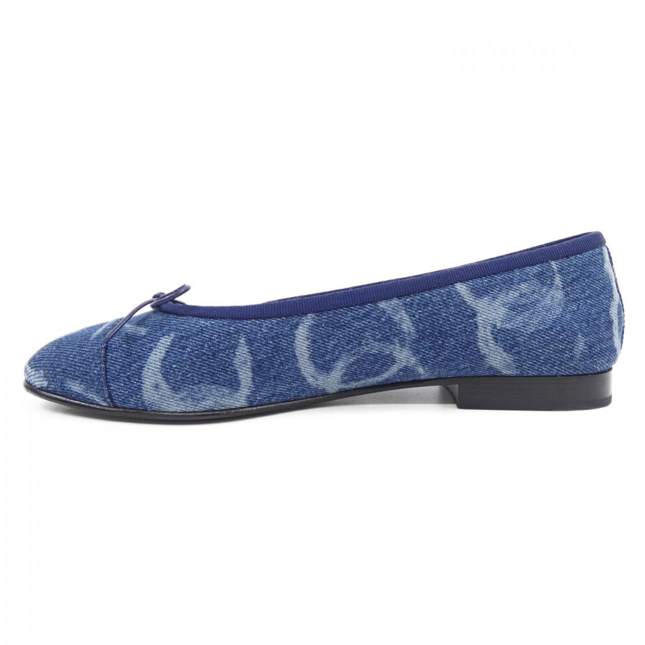 Chanel Ballerina Print Denim Flat Shoes for Women