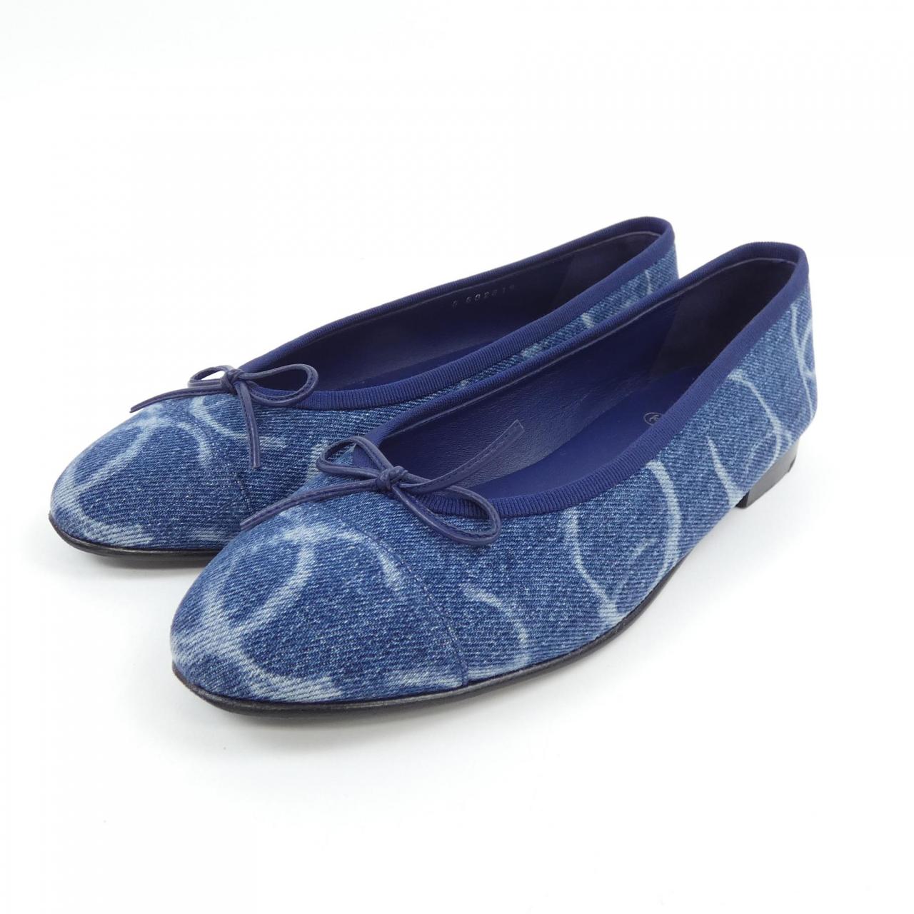 Chanel Ballerina Print Denim Flat Shoes for Women