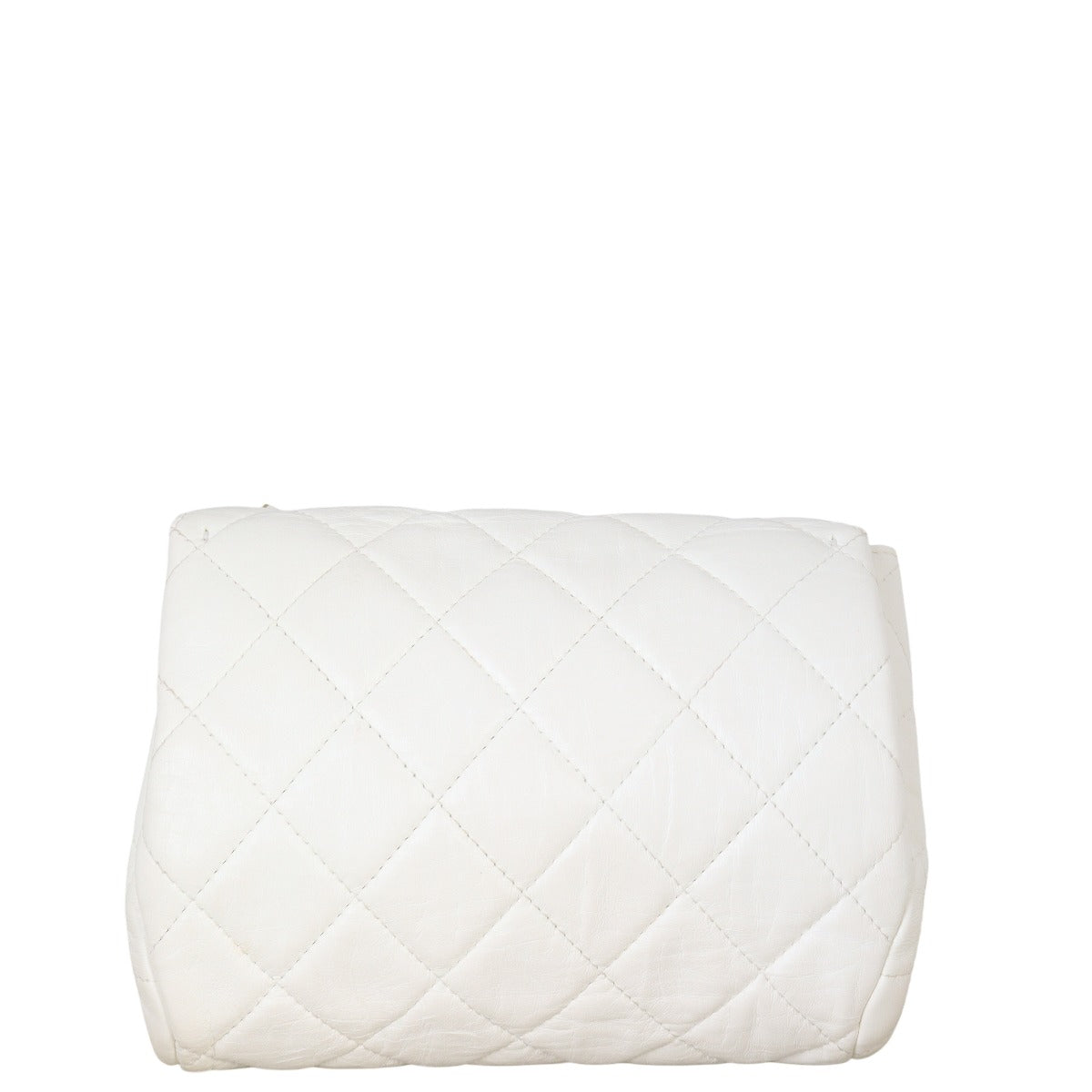 Chanel CC Square Flap Accordion Handbag Quilted White Crossbody Bag