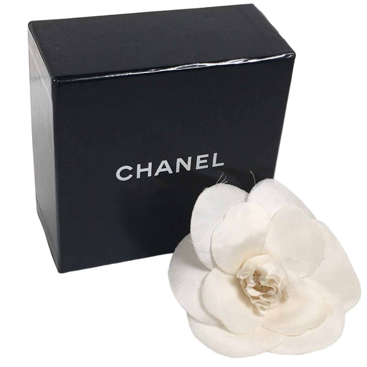 Chanel Brooch unknown Camelia Box corsage White Handbag