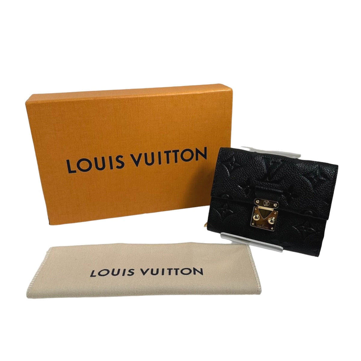 Louis Vuitton Tri-fold M80880 Ann Platt Tri-fold Monogram Black Wallet Case