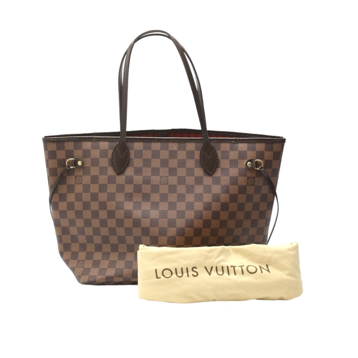 Louis Vuitton N41358 Damier Neverfull MM Damier Canvas Brown Tote Bag