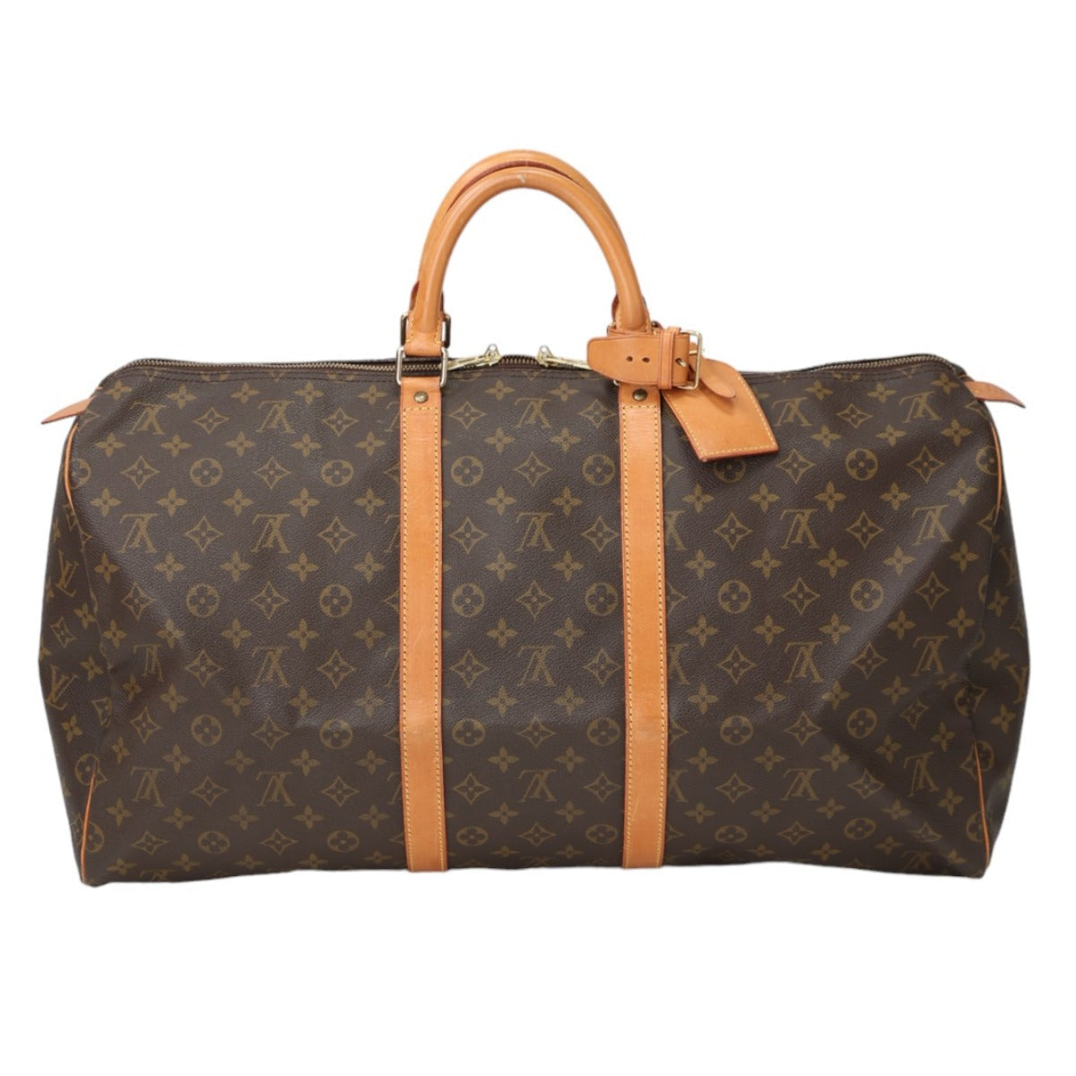 Louis Vuitton Boston Duffel M41424 Keepall 55 Monogram Canvas Brown Travel Bag