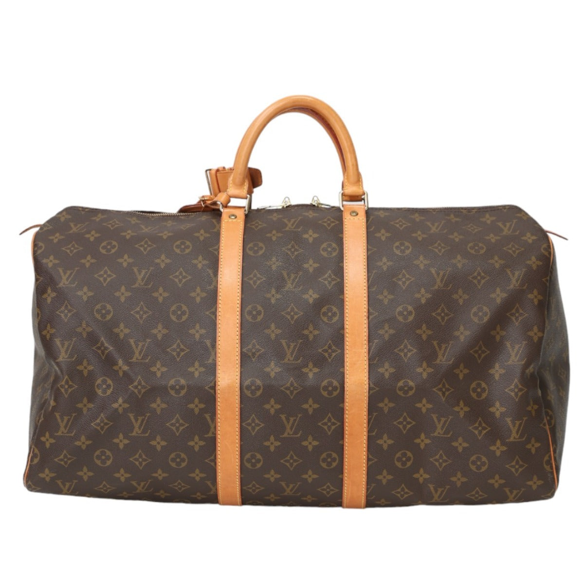 Louis Vuitton Boston Duffel M41424 Keepall 55 Monogram Canvas Brown Travel Bag