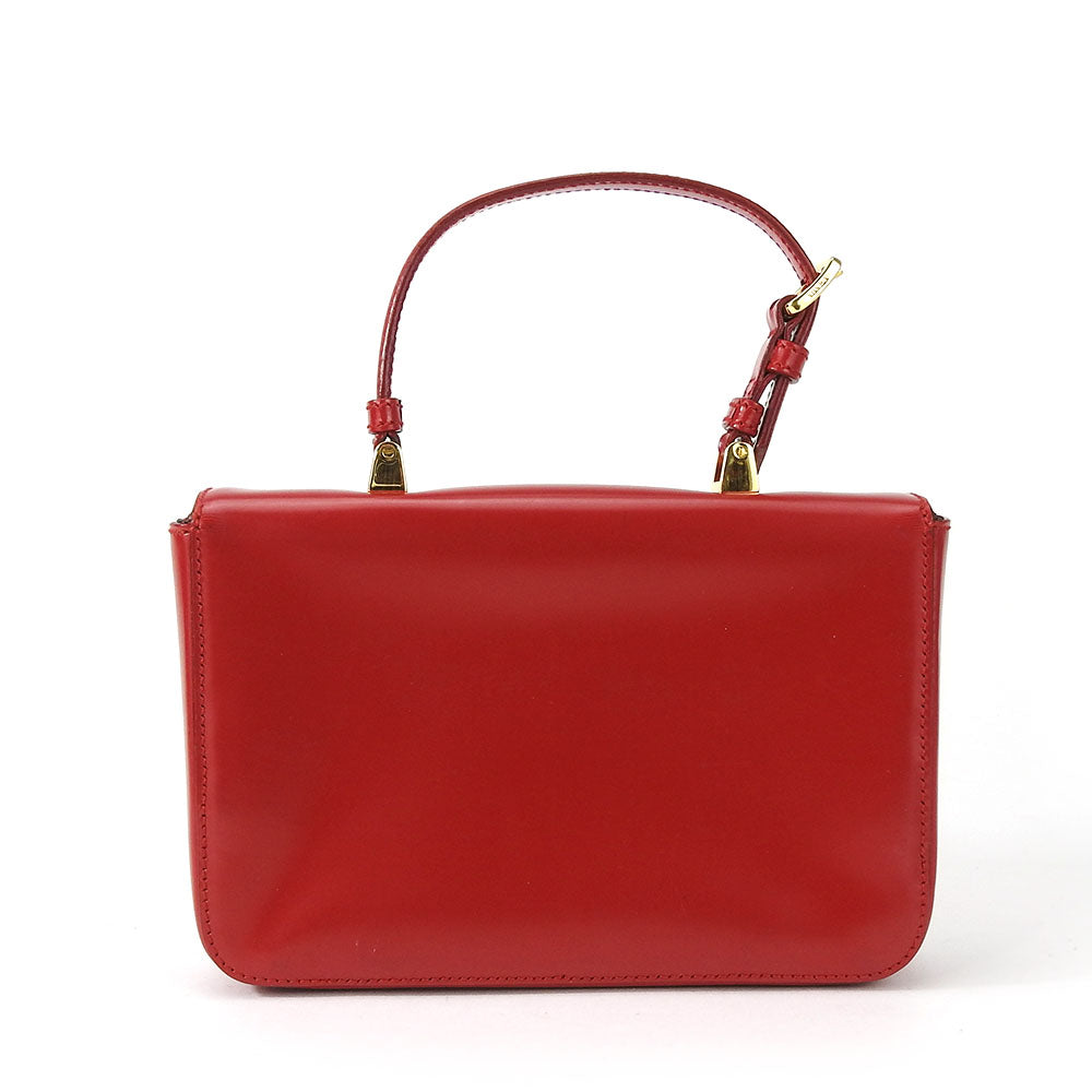 Prada Handbag Calfskin Red Travel Bag