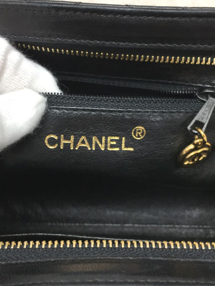 Chanel Chain Shoulder Bag Leather Matelasse Leather Black