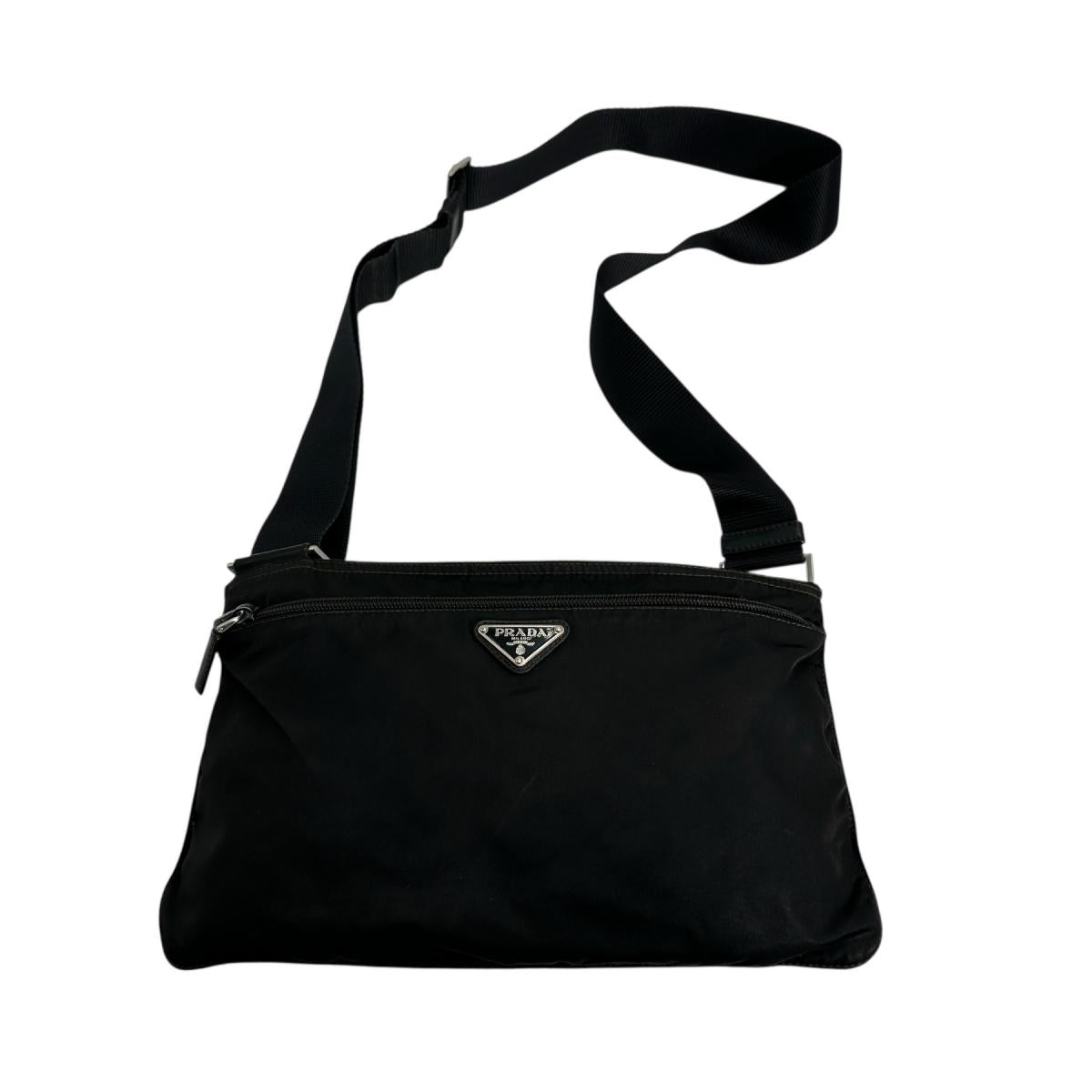 Shoulder Bag Sling Bag Triangle Women Nylon Black