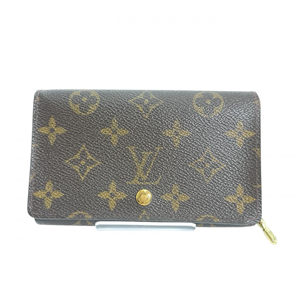 Louis Vuitton Bifold M61730 L-shaped fastener Porto Monogram Canvas Brown Wallet Case