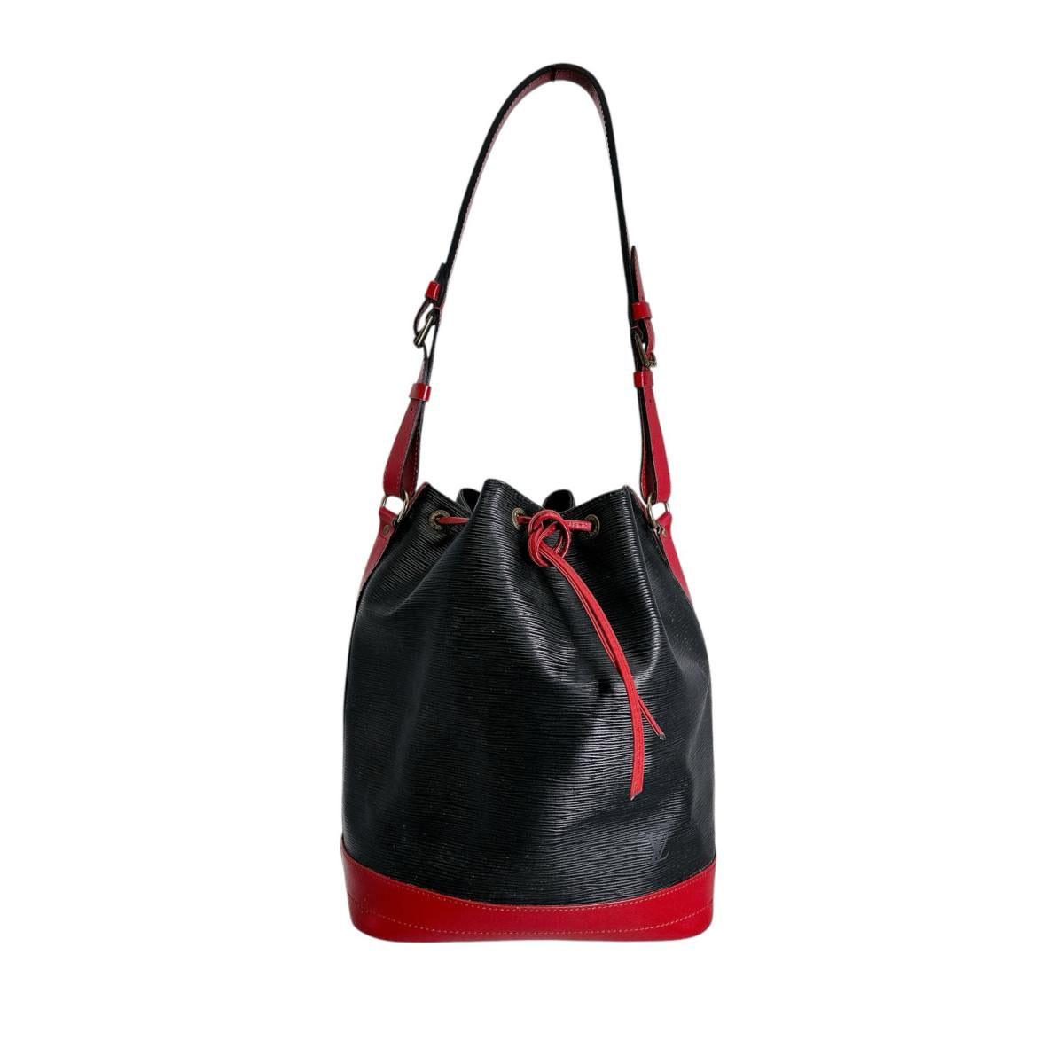 Louis Vuitton M44017 Epi Noir x Castilian Leather Red Shoulder Bag