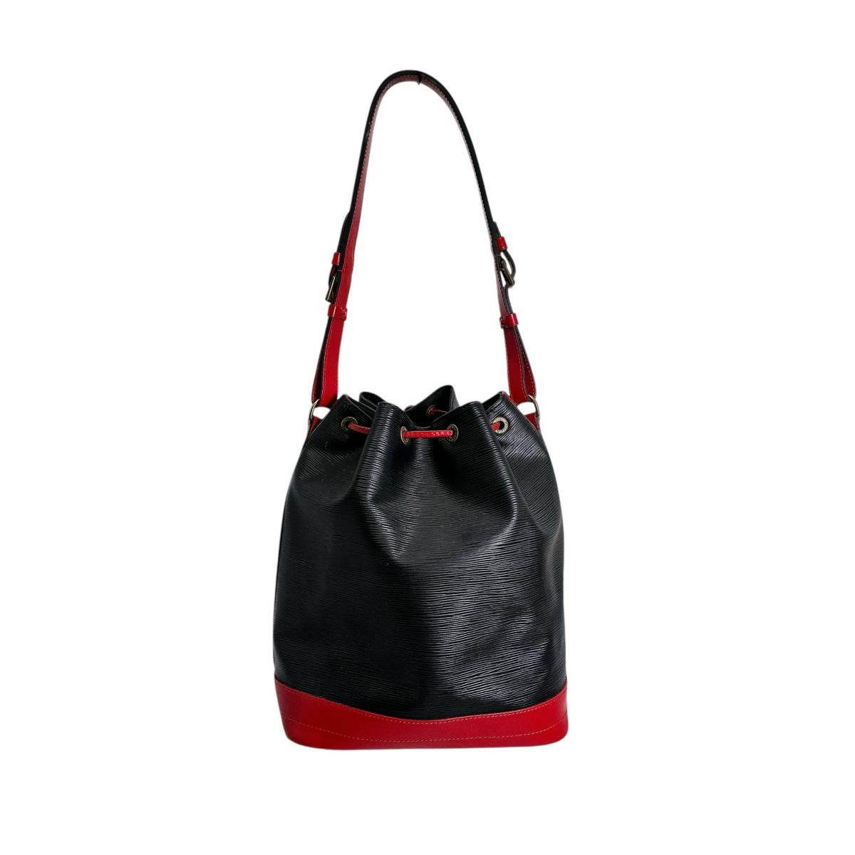 Louis Vuitton M44017 Epi Noir x Castilian Leather Red Shoulder Bag