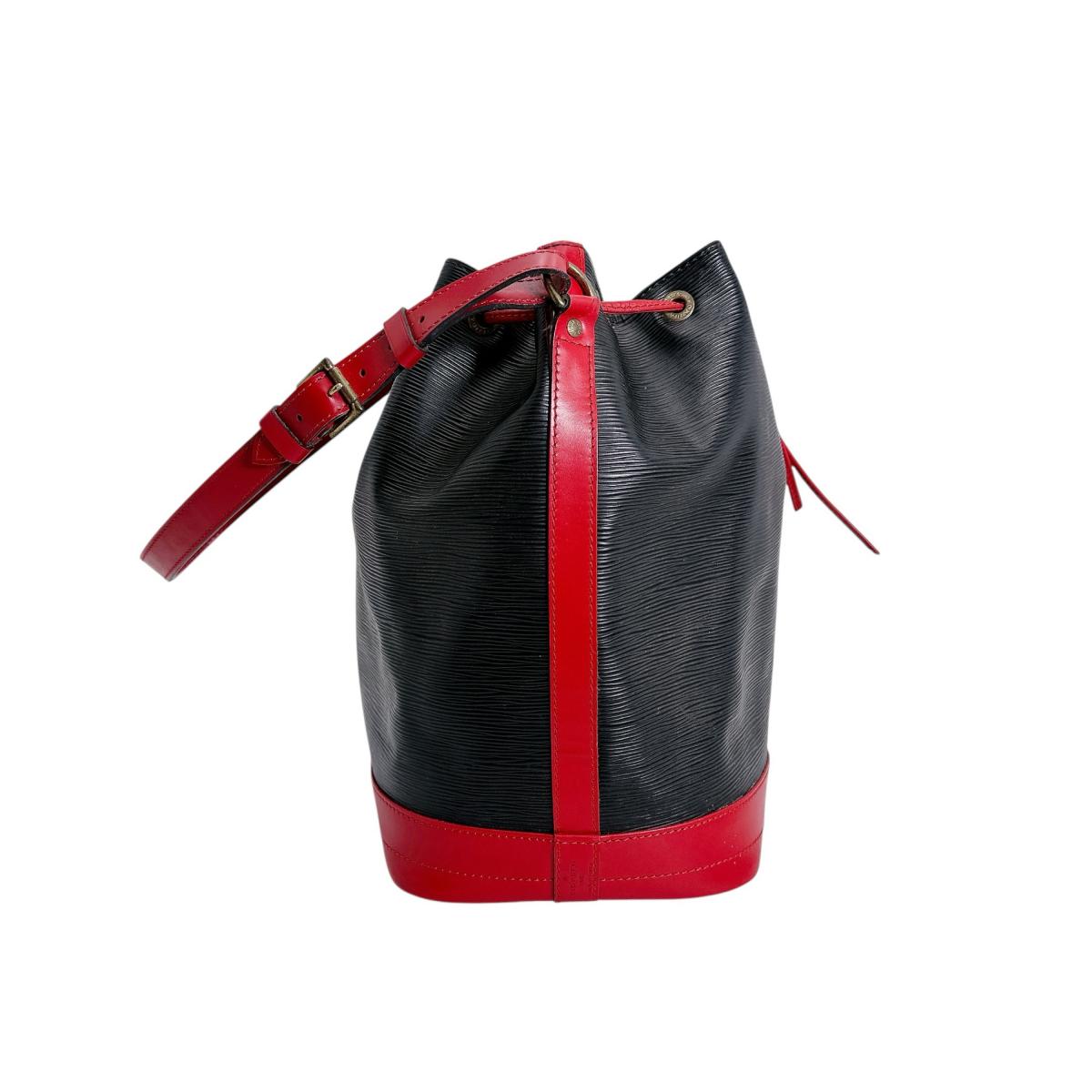 Louis Vuitton M44017 Epi Noir x Castilian Leather Red Shoulder Bag