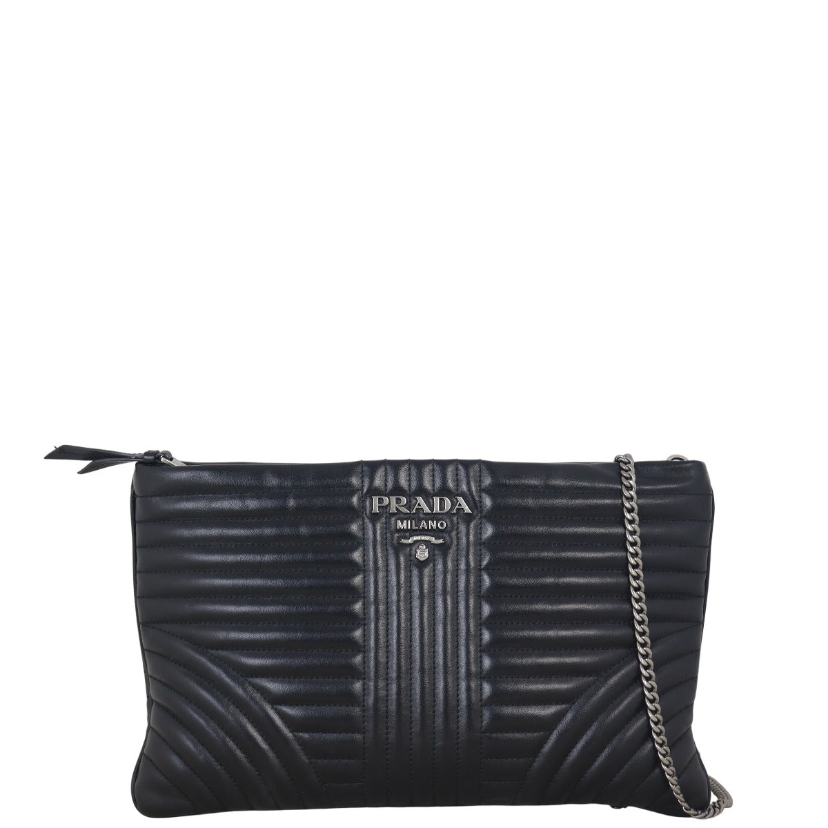 Prada Diagramme Clutch On Handbag Chain Clutch Bag