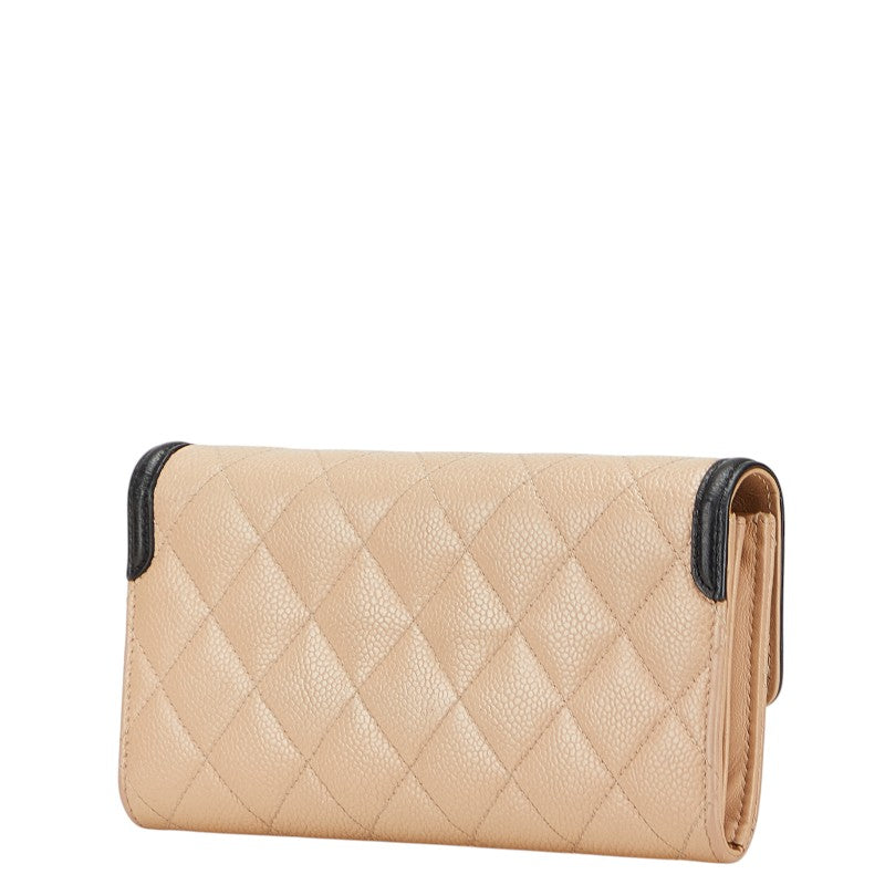 Chanel CC Filigree Matelasse Caviar Skin Long Wallet