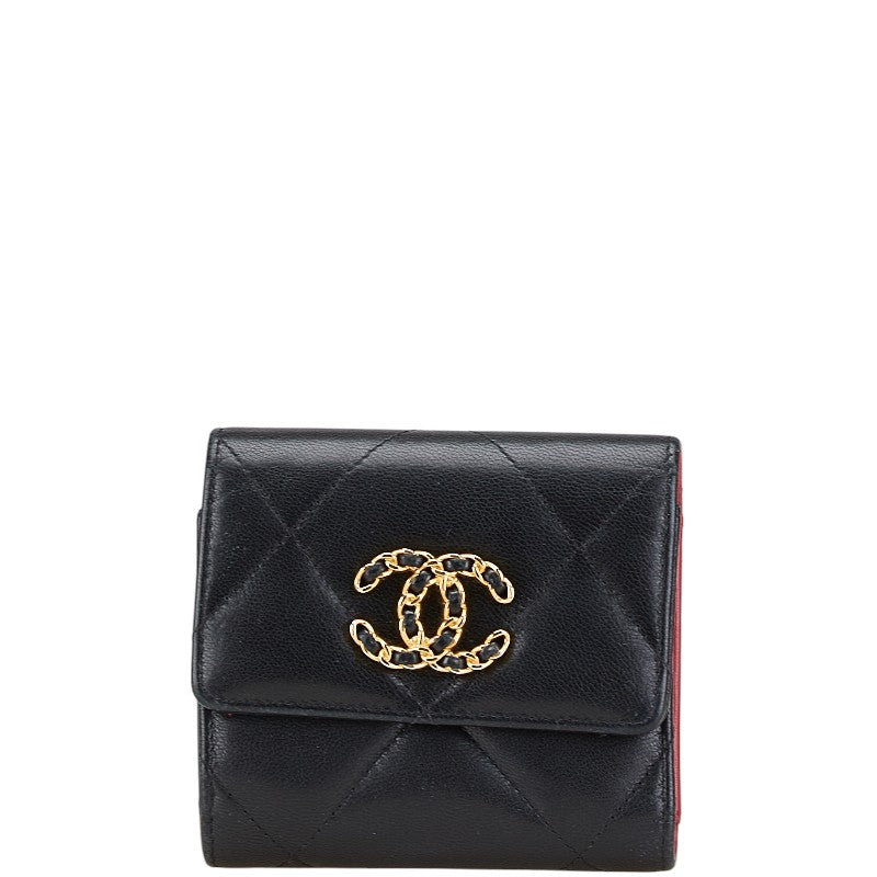 Chanel 19 Coco Mark Lambskin Small Flap Wallet