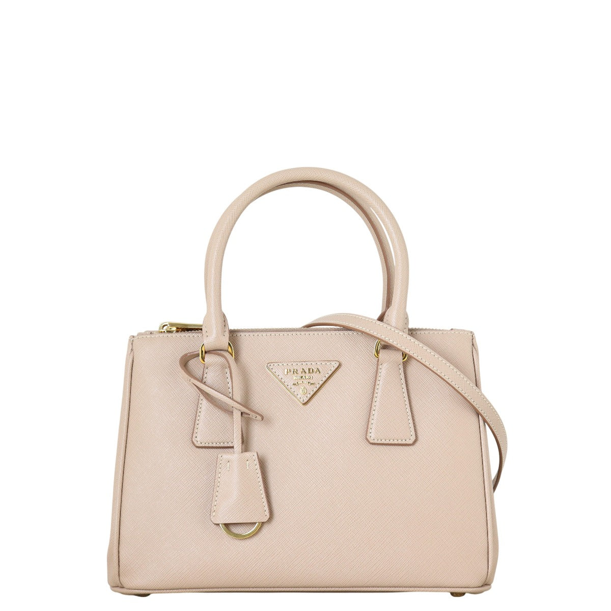 Prada Tote Bag Lux Galleria Double Tote 2 Saffiano Pink Mini Crossbody Bag