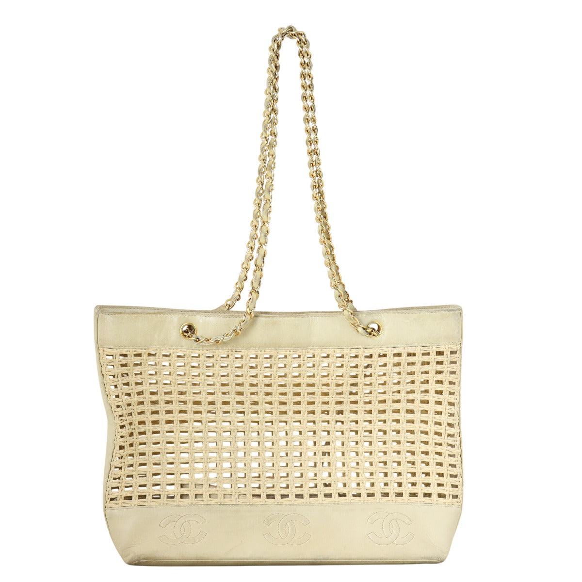 Chanel CC Tote Raffia Shoulder Bag