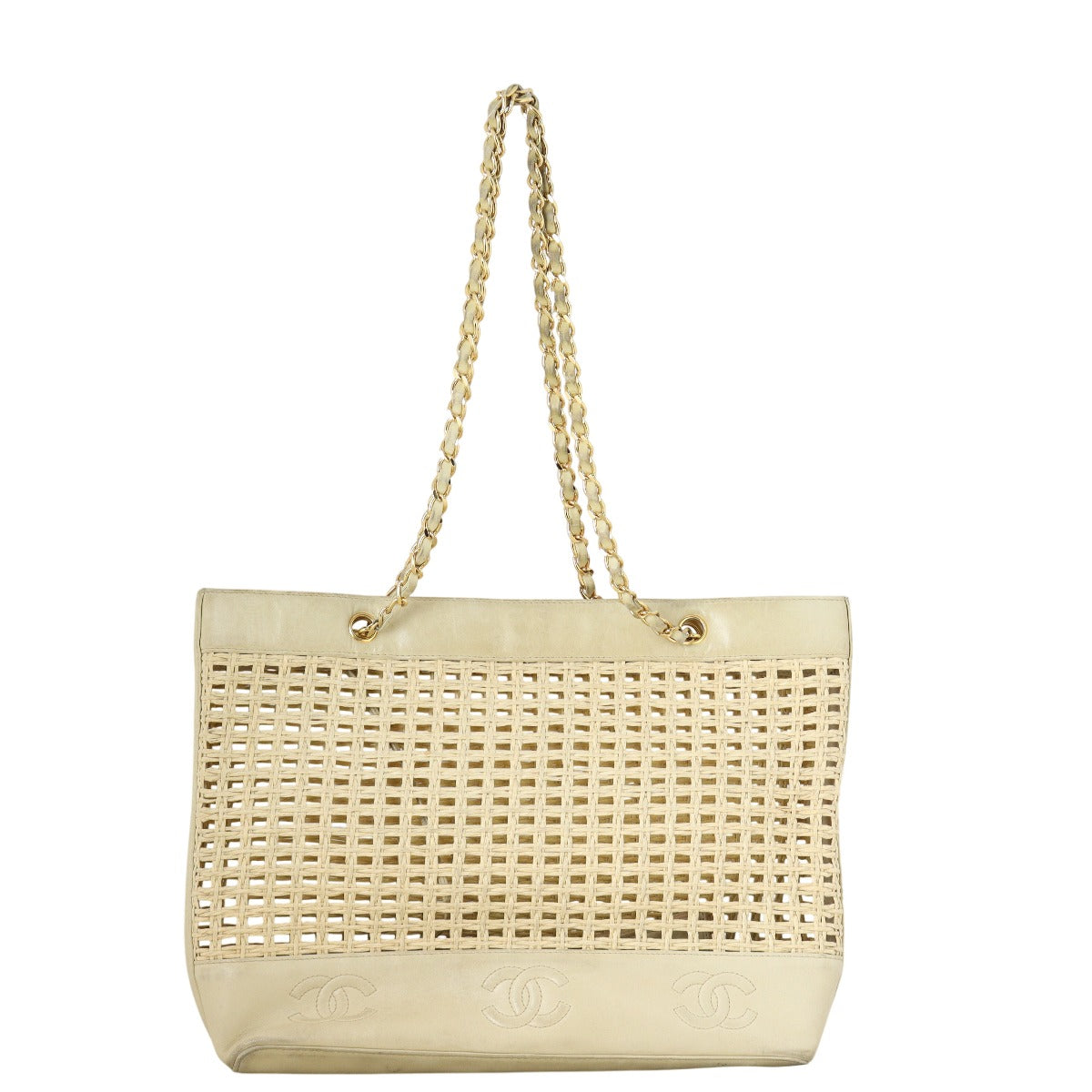 Chanel CC Tote Raffia Shoulder Bag