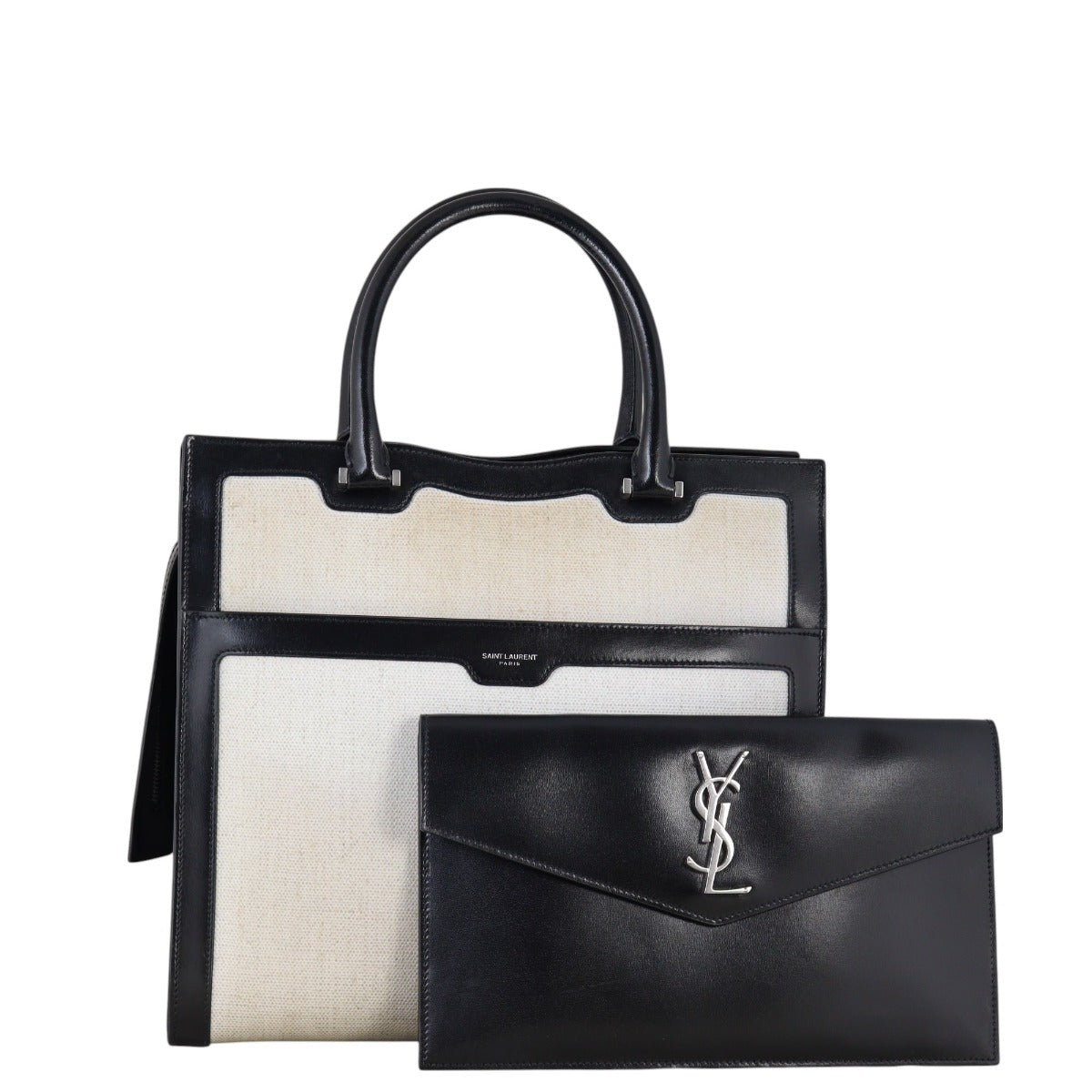 YSL Saint Laurent Uptown Tote Canvas Large Tote Bag
