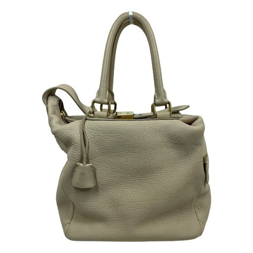 Old Logo Boston Leather Beige Travel Bag