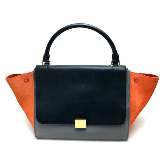 Shoulder Bag Gray X X Orange Way Leather Suede
