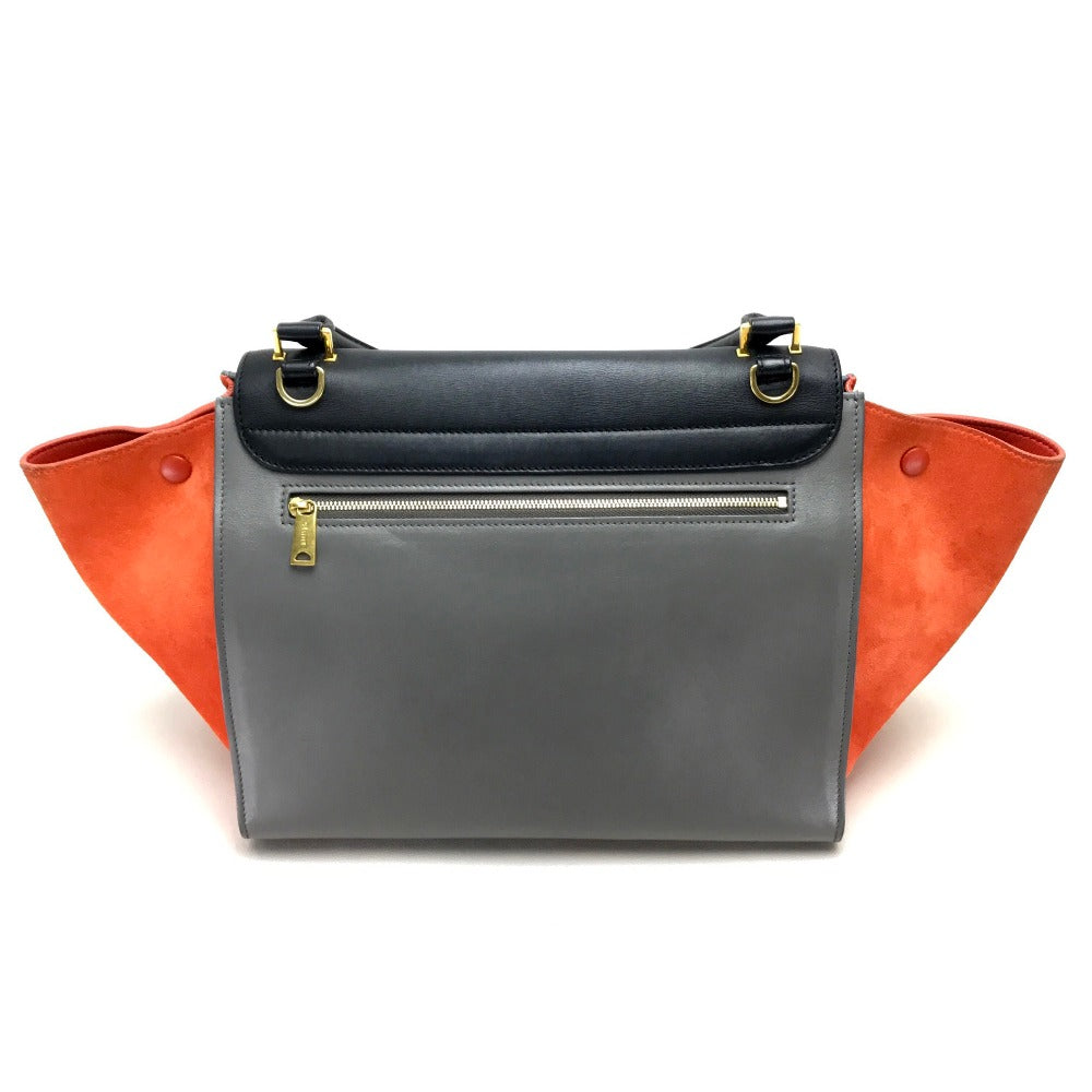Shoulder Bag Gray X X Orange Way Leather Suede