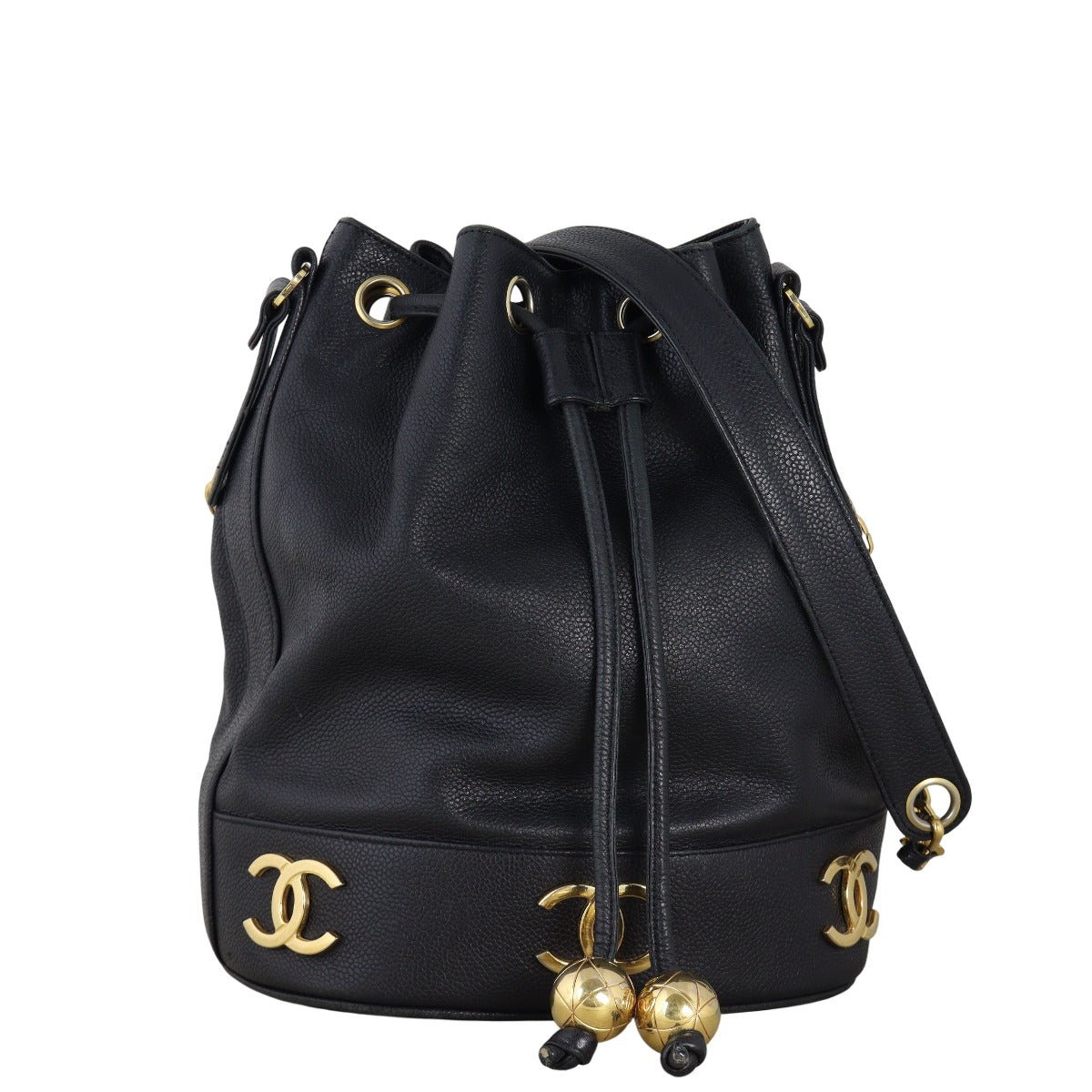 Chanel Triple CC Bag Black Bucket Shoulder Bag