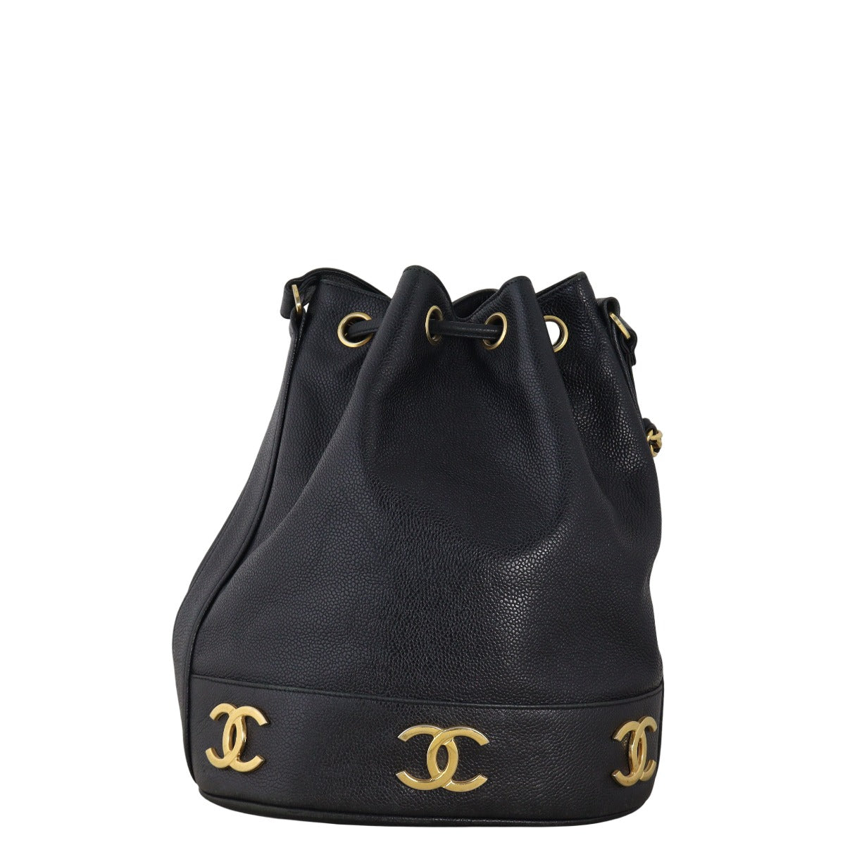 Chanel Triple CC Bag Black Bucket Shoulder Bag