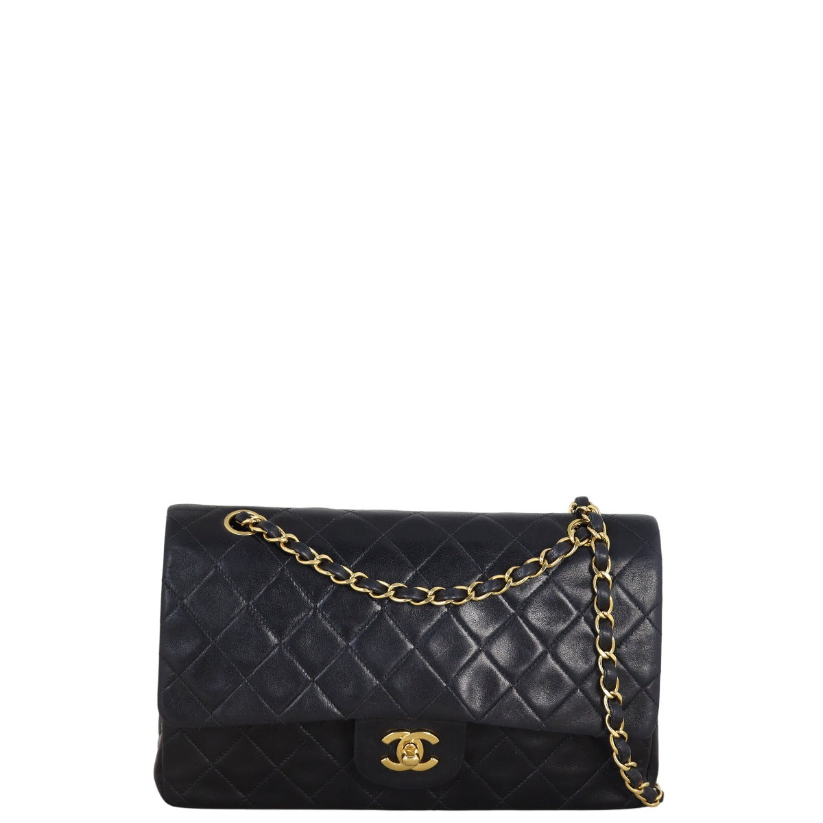 Chanel Classic Double Flap Handbag Quilted Black Crossbody Bag Medium 27062025