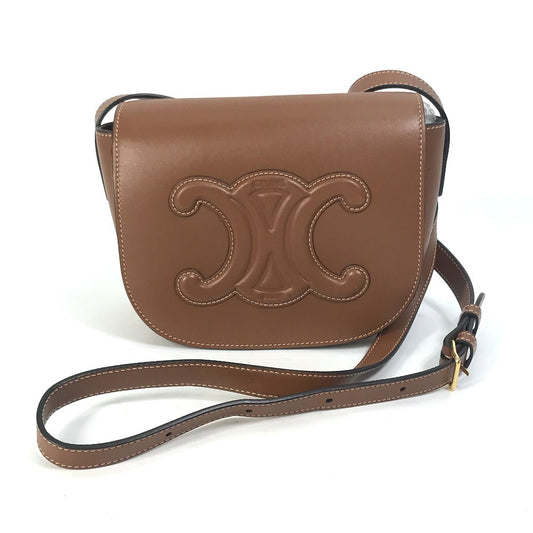 Shoulder Bag Crossbody Pochette Folco Cuir Triomphe Leather Brown Crossbody Bag
