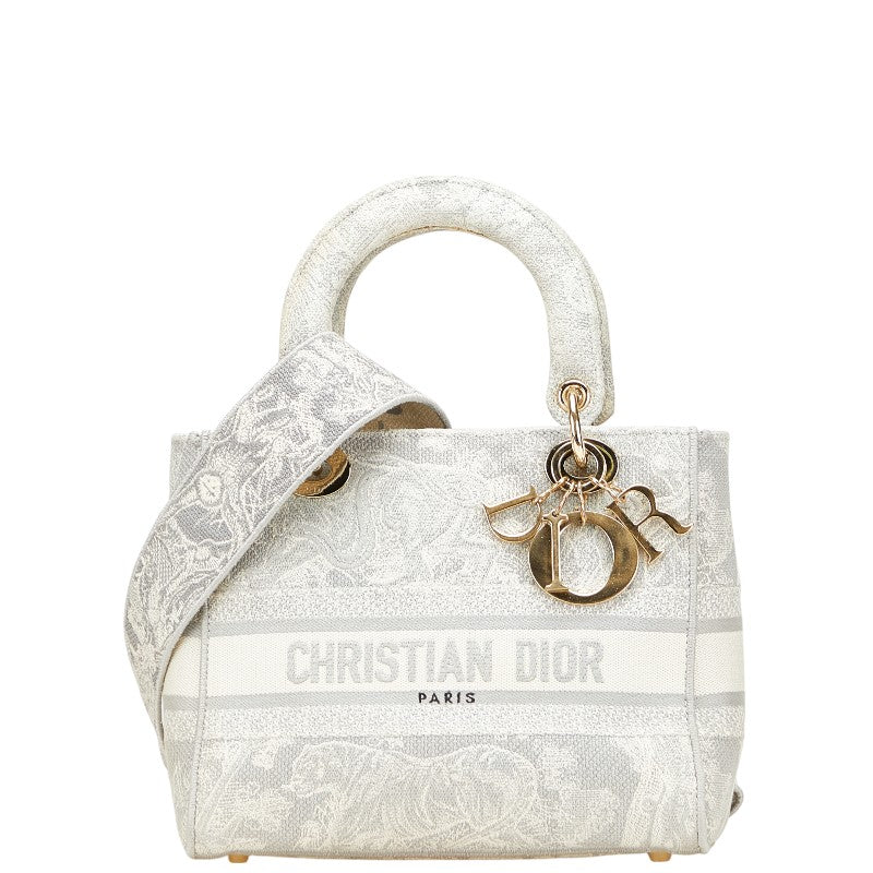 Dior Lady Embroidery 2Way Bag Canvas Travel Bag