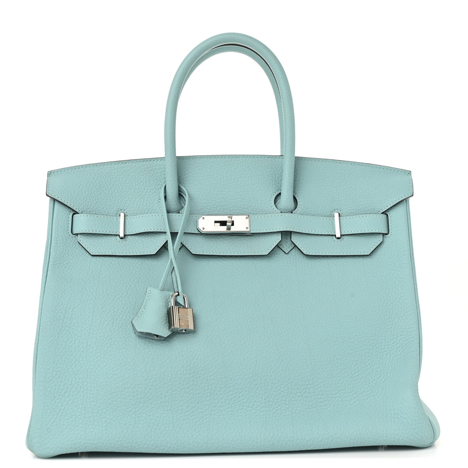 Hermes Togo Birkin Bleu Atoll Handbag Travel Bag