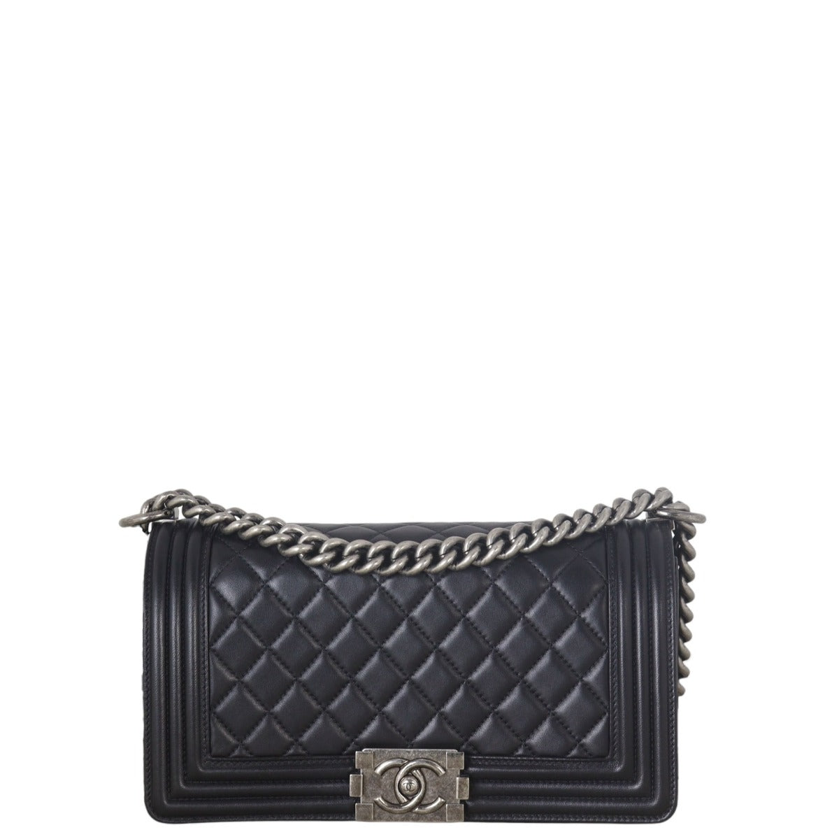 Chanel Boy Old Handbag Quilted Black Crossbody Bag Medium 15072025