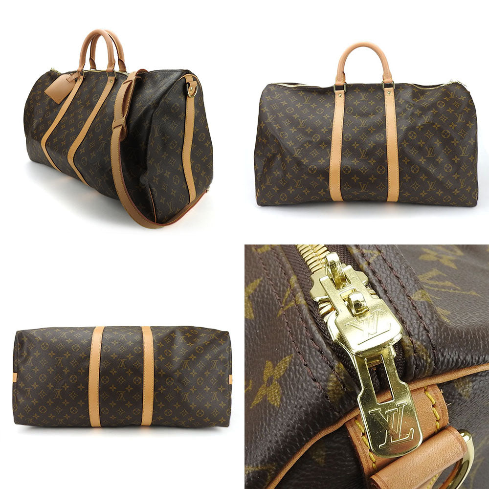 Louis Vuitton Boston Duffel M41414 Keepall 55 Monogram Brown Travel Bag