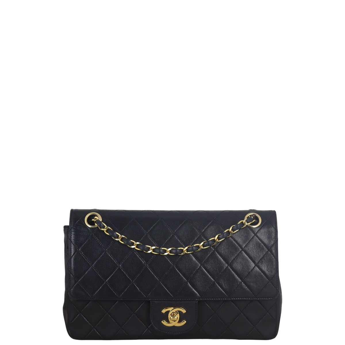 Chanel Classic Double Flap Handbag Quilted Black Crossbody Bag Medium 17072025