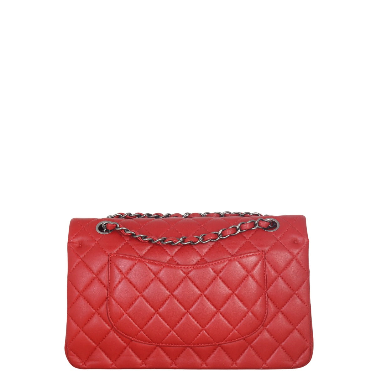 Chanel Classic Double Flap Lambskin Handbag Quilted Red Shoulder Bag
