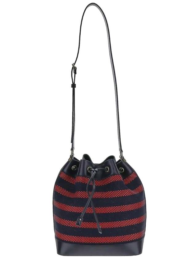 YSL Saint Laurent Saint Laurent Trending Braided Bag Marine Leather Canvas Bucket Bag