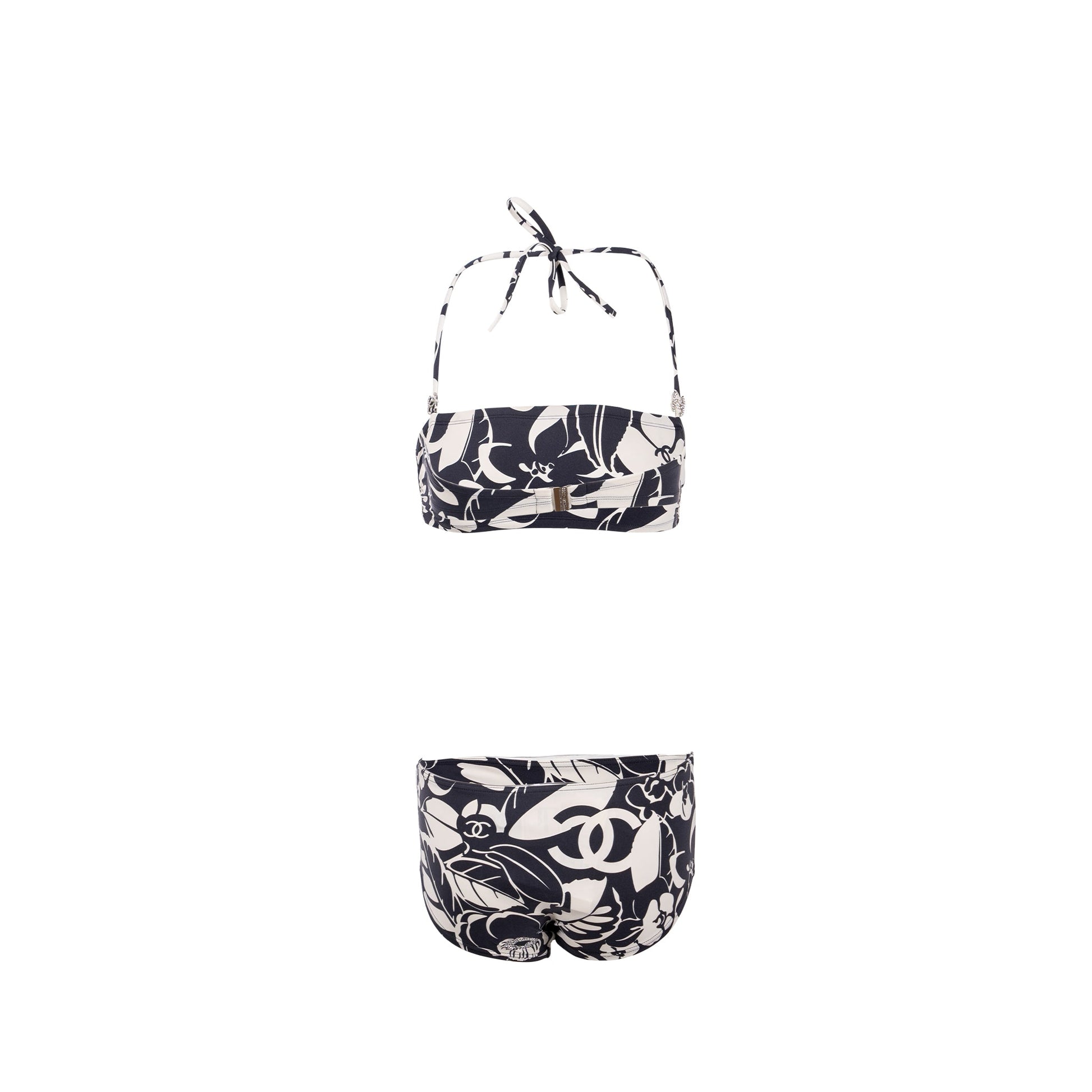 Chanel amide Elastane Navy Sell a set Ivory Handbag