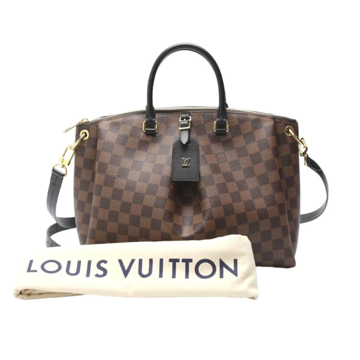 Louis Vuitton N45283 Damier 2WAY Odeon MM Canvas Brown Tote Bag